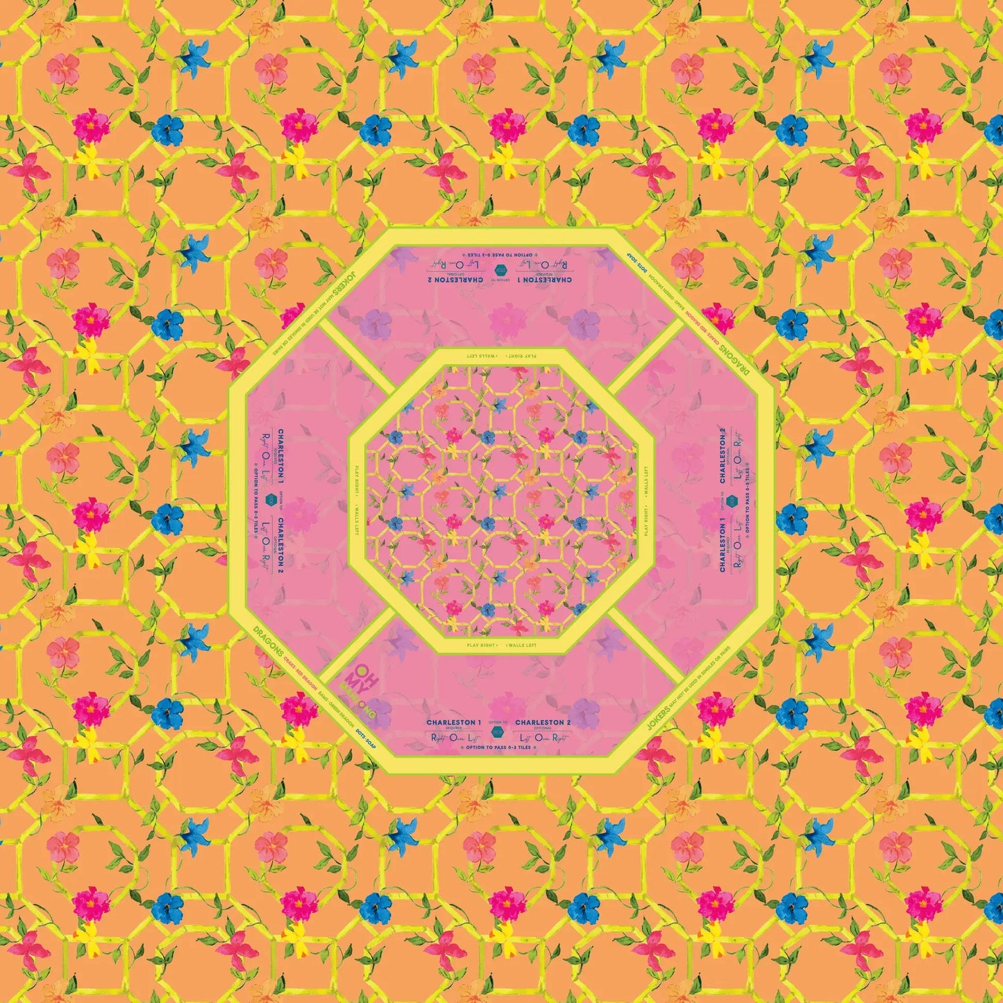 Mahjong Tablecloth | Bagua Blossom