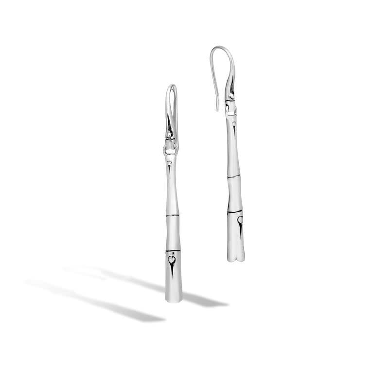 Bamboo Linear Drop French Wire Earring