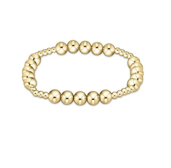 Classic Blissful Pattern Gold Bead Bracelet | 3mm + 6mm