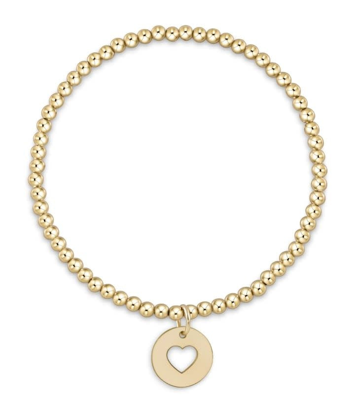 Love Disc Classic Gold Bead Bracelet | 3mm