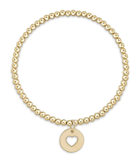 Love Disc Classic Gold Bead Bracelet | 3mm