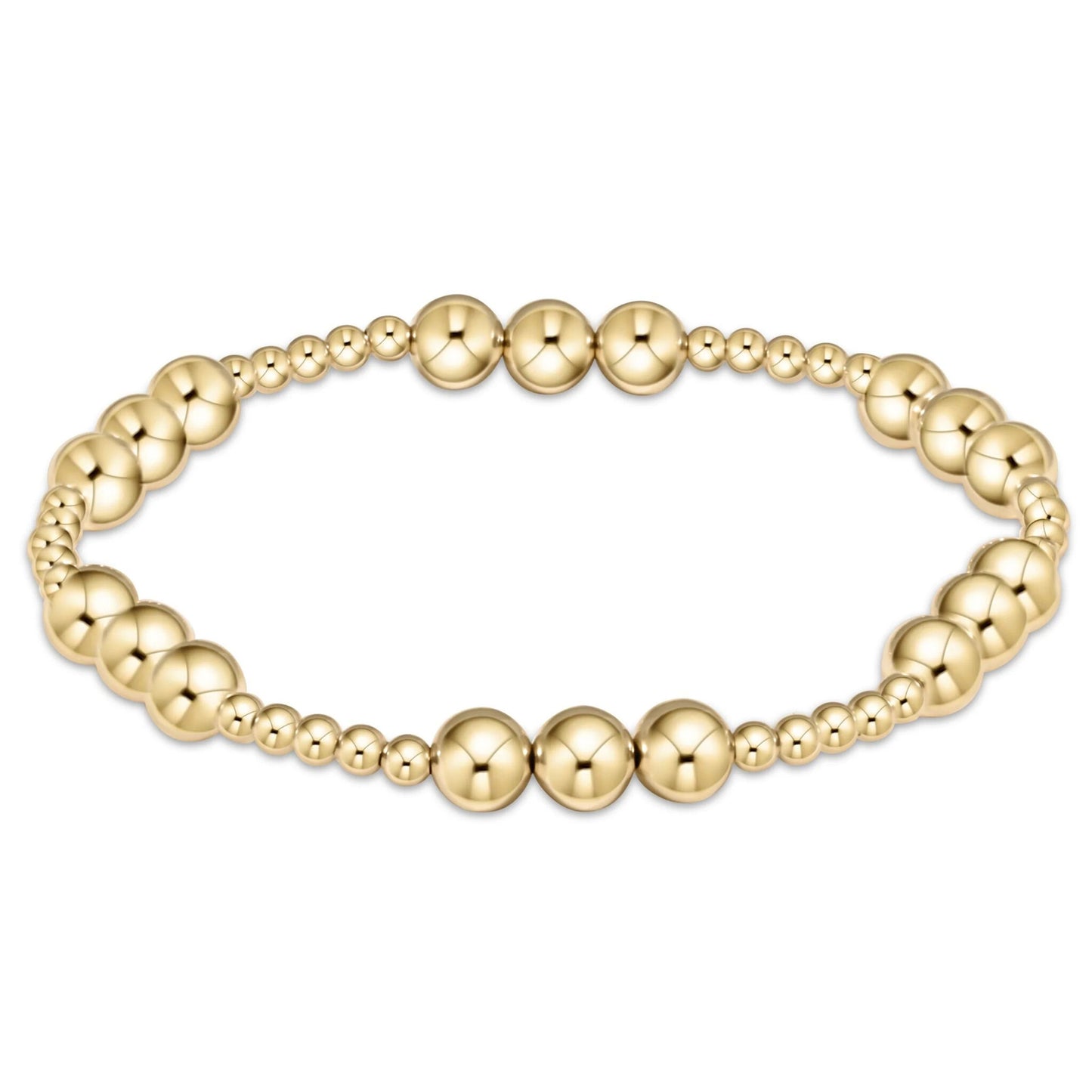 Classic Joy Pattern Gold Bead Bracelet | 6mm
