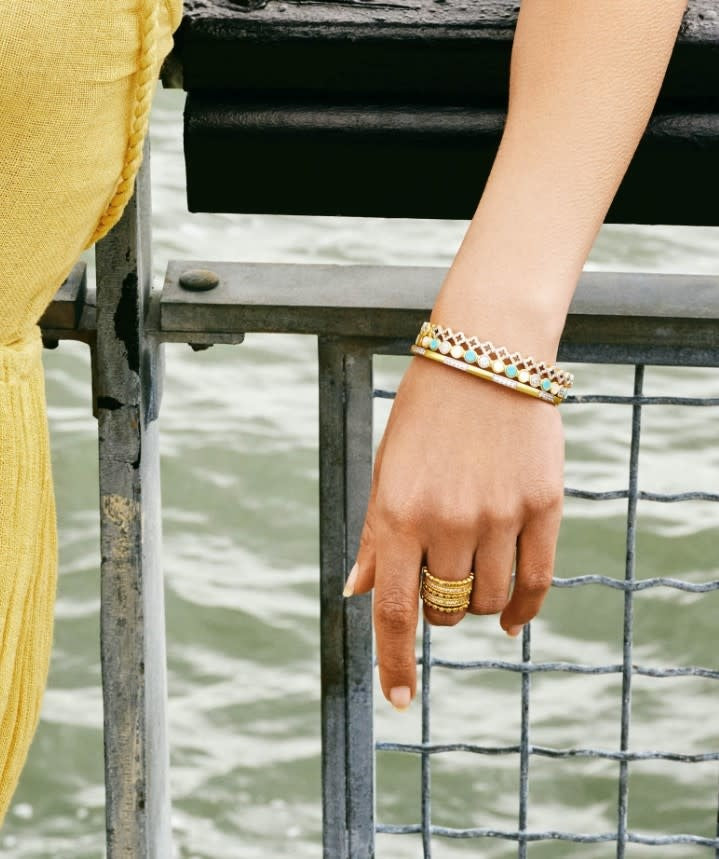 Nautical Clover Hinge Bangle