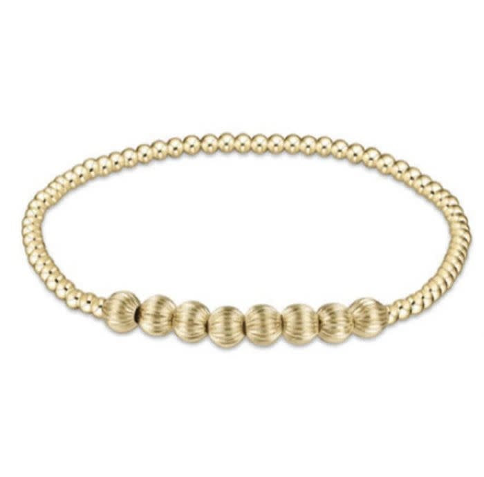 Dignity Beaded Bliss Pattern Bead Bracelet Gold | 2.5mm + 5mm