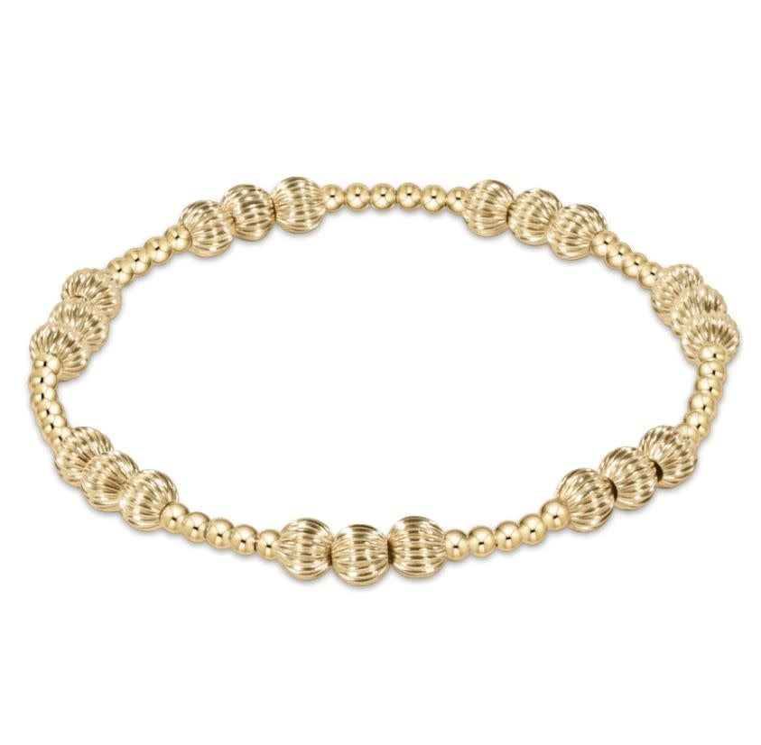 Dignity Joy Pattern Bead Bracelet Gold | 5mm