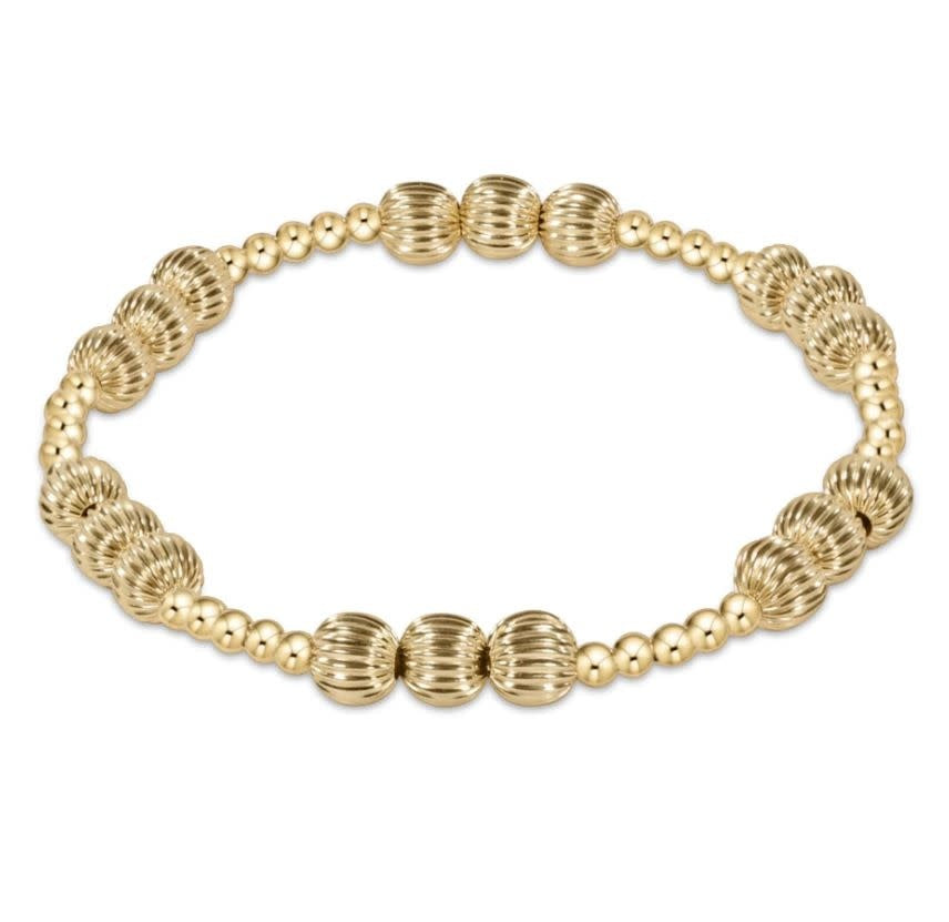 Dignity Joy Pattern Bead Bracelet Gold | 6mm