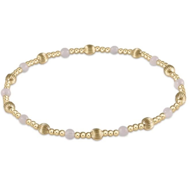 Dignity Sincerity Pattern 4mm Bead Bracelet Rose Quart