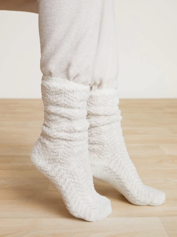 Cozychic Women's Herringbone Socks Cream-Stone