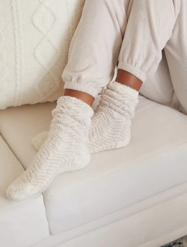 Cozychic Women's Herringbone Socks Cream-Stone