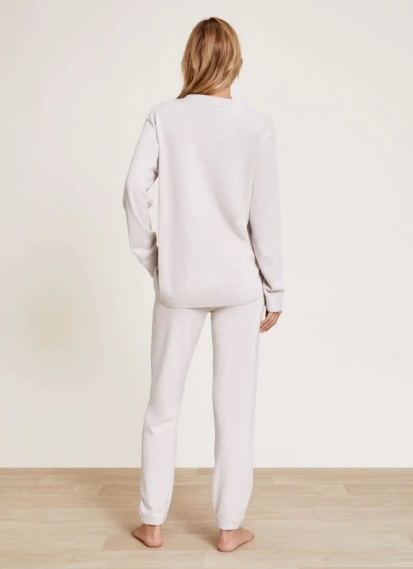 Rib Back Placket Henley | Almond XS