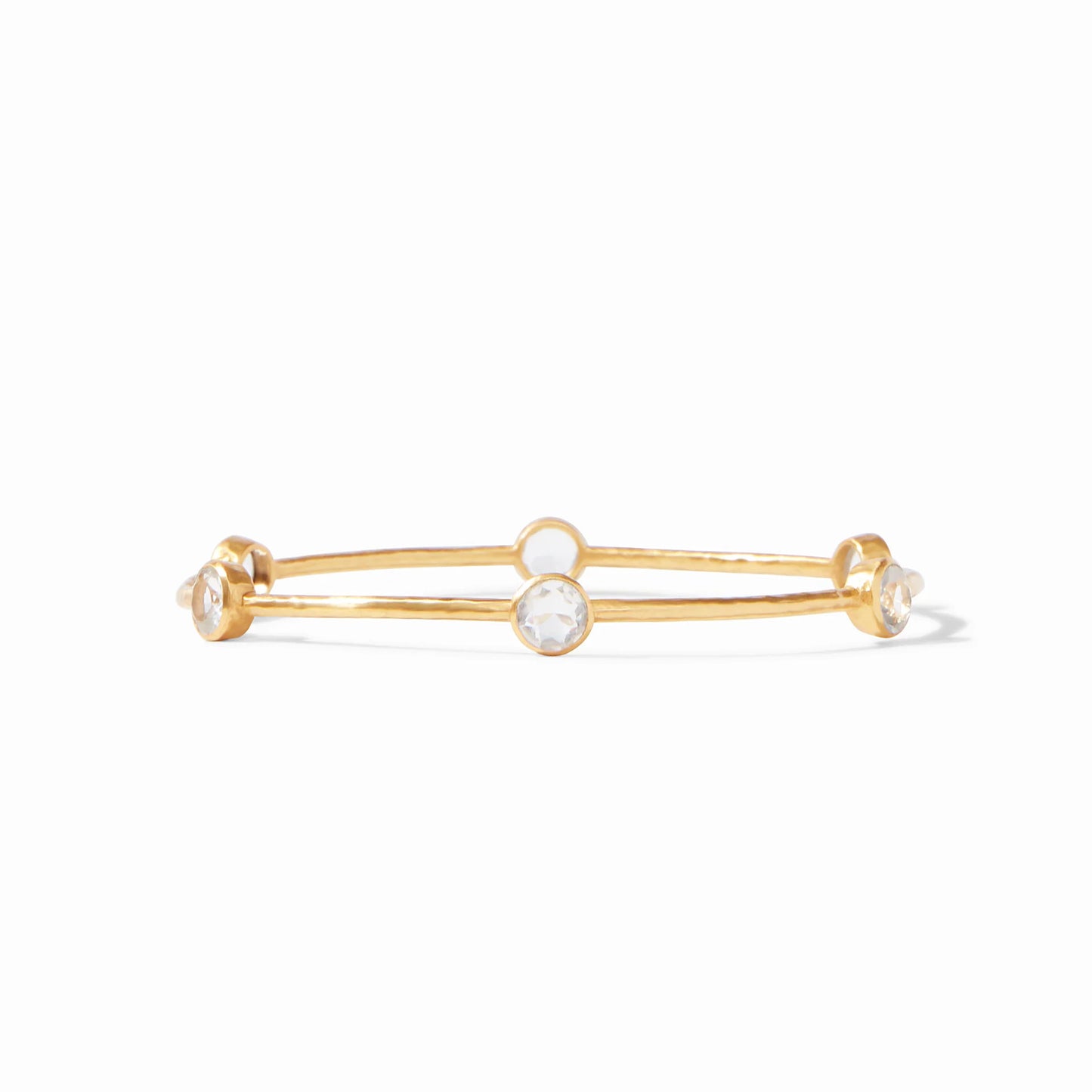 Milano Gold Bangle Bracelet | Clear Crystal Small