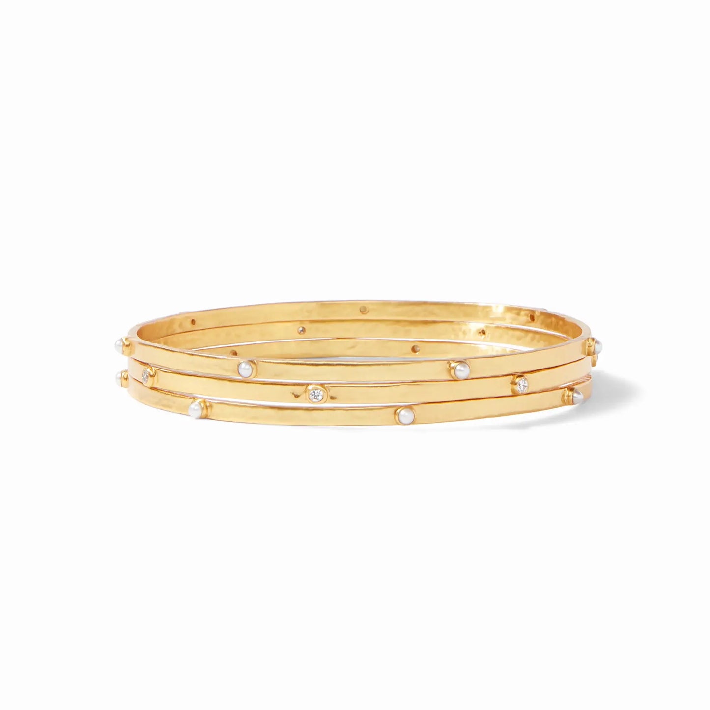 Crescent Gold Bangle Bracelet | Cubic Zirconia Medium