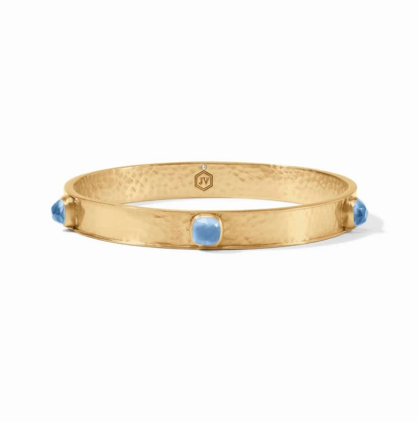 Catalina Stone Bangle | Iridescent Chalcedony Blue | S