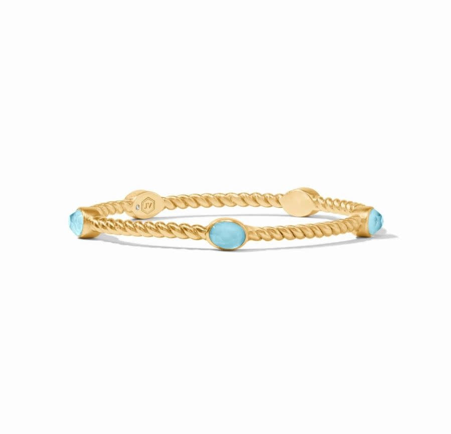Nassau Stone Bangle | Iridescent Capri Blue Medium