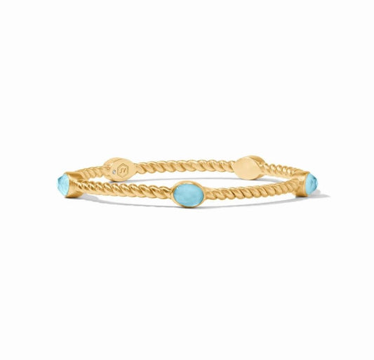 Nassau Stone Bangle | Iridescent Capri Blue Medium