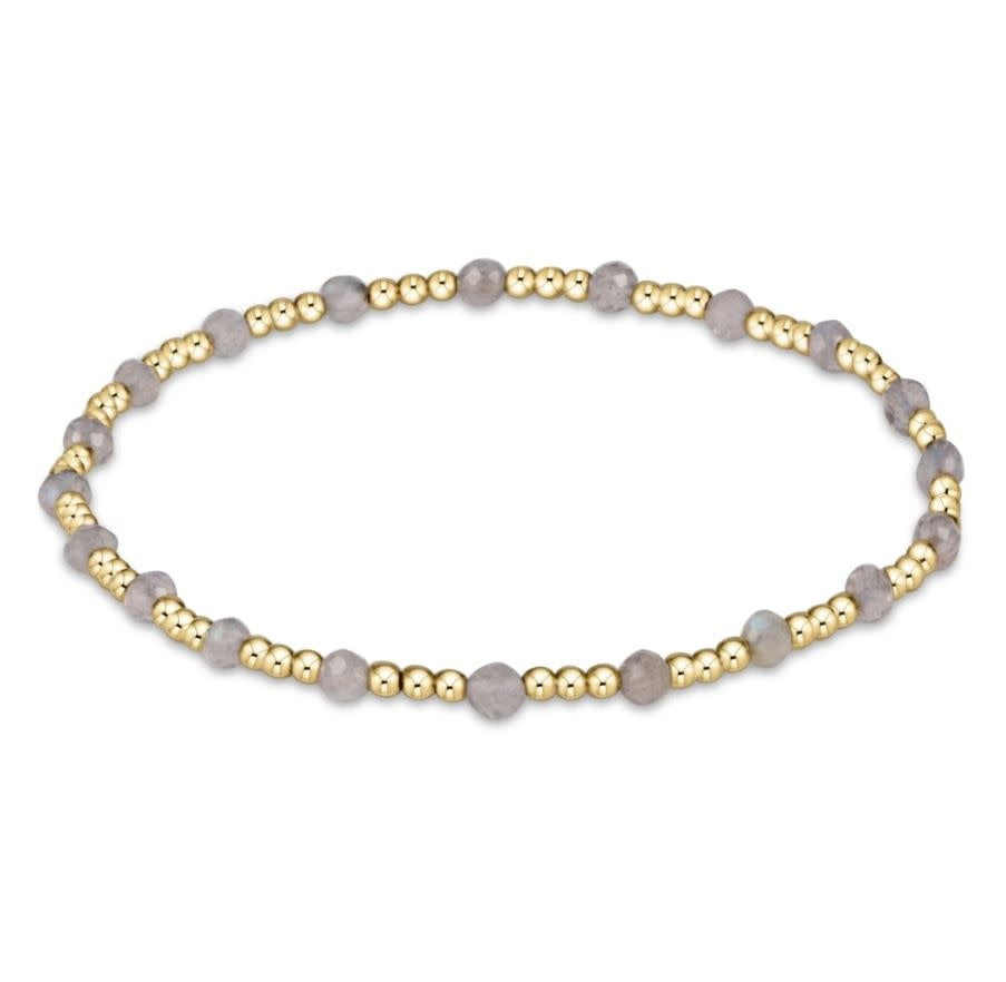 eNewton Gemstone Gold Sincerity 3mm Bead Bracelet | Labradorite