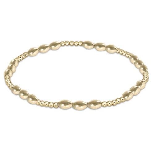 Gold Harmony Joy Pattern Bead Bracelet | 2mm