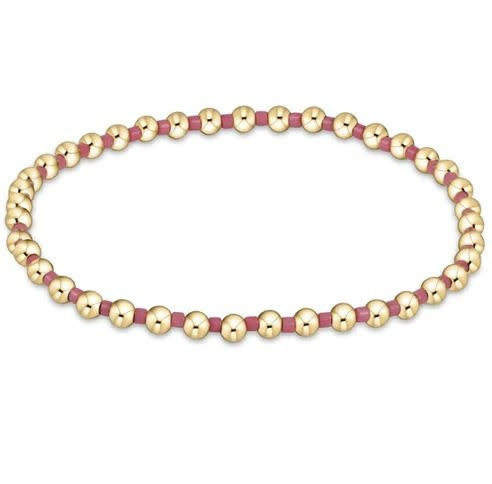 eNewton Hope Grateful 3mm Bead Bracelet | Bright Pink