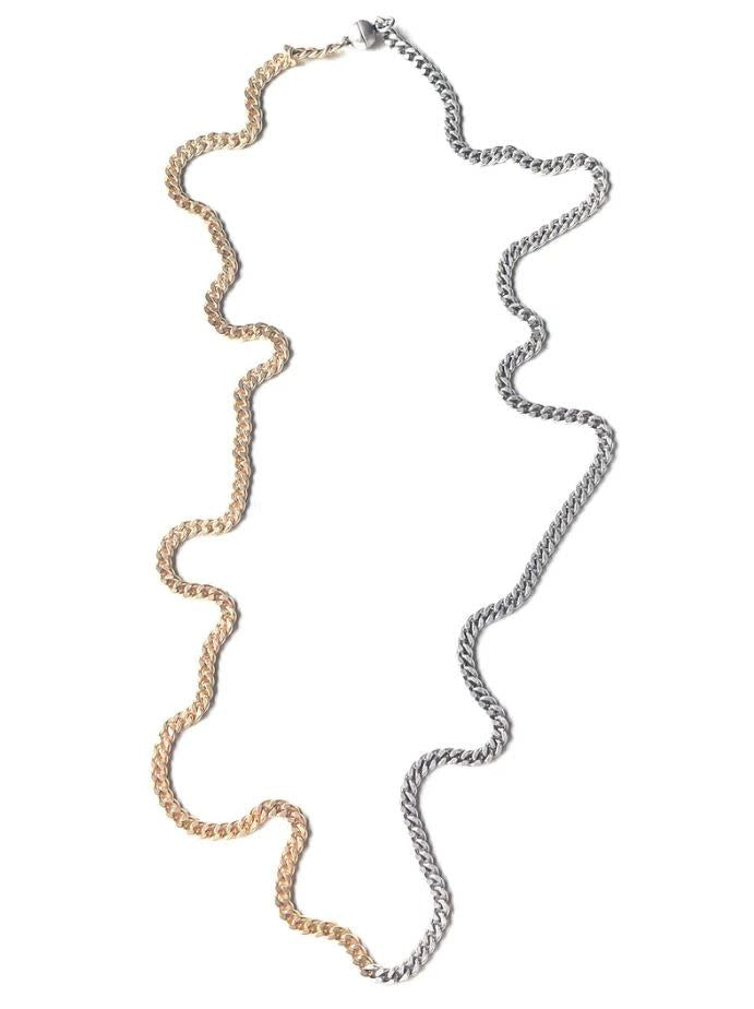 Biker Two-Tone Convertible Necklace Bracelet | Gold + Antique Silver