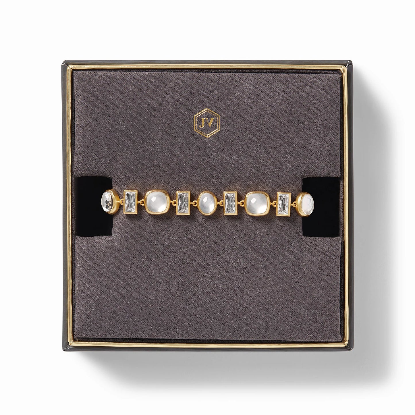 Antonia Gold Tennis Bracelet | Iridescent Clear Crystal