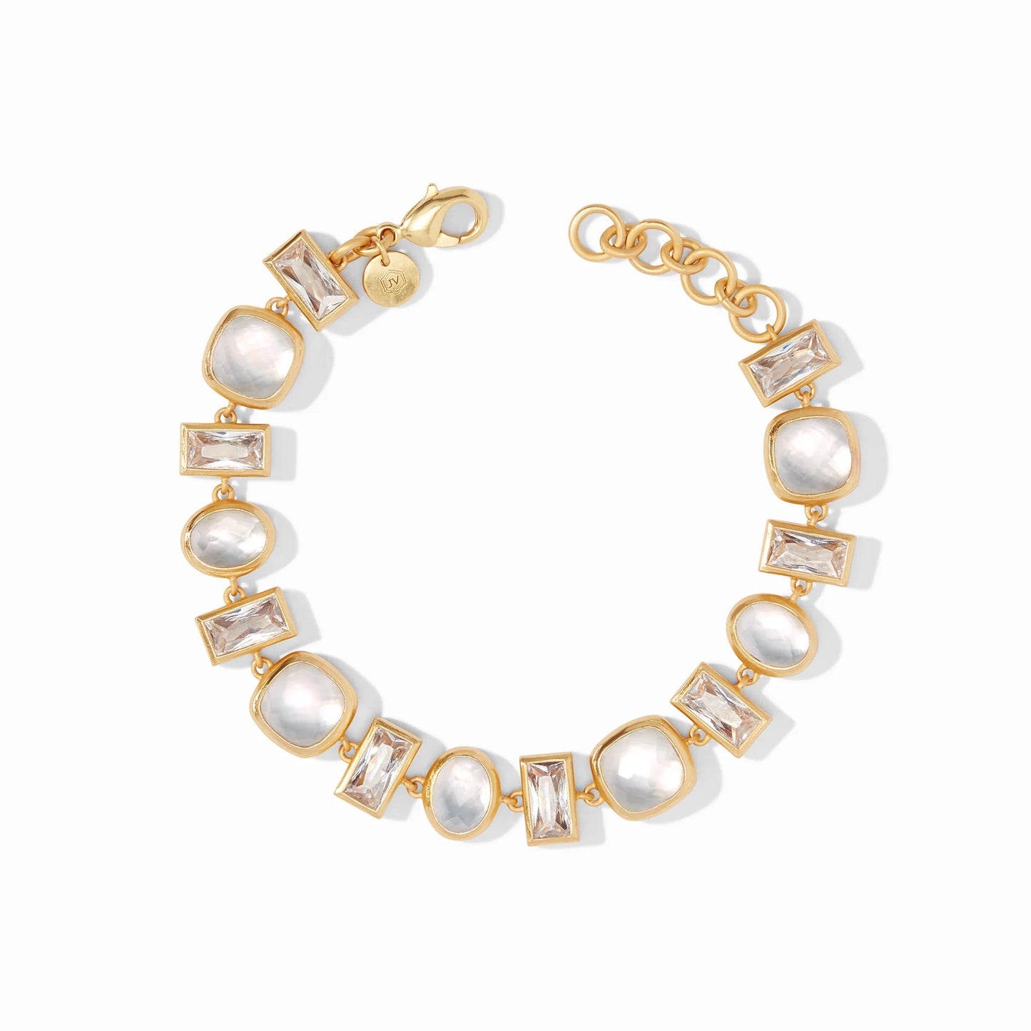 Antonia Gold Tennis Bracelet | Iridescent Clear Crystal