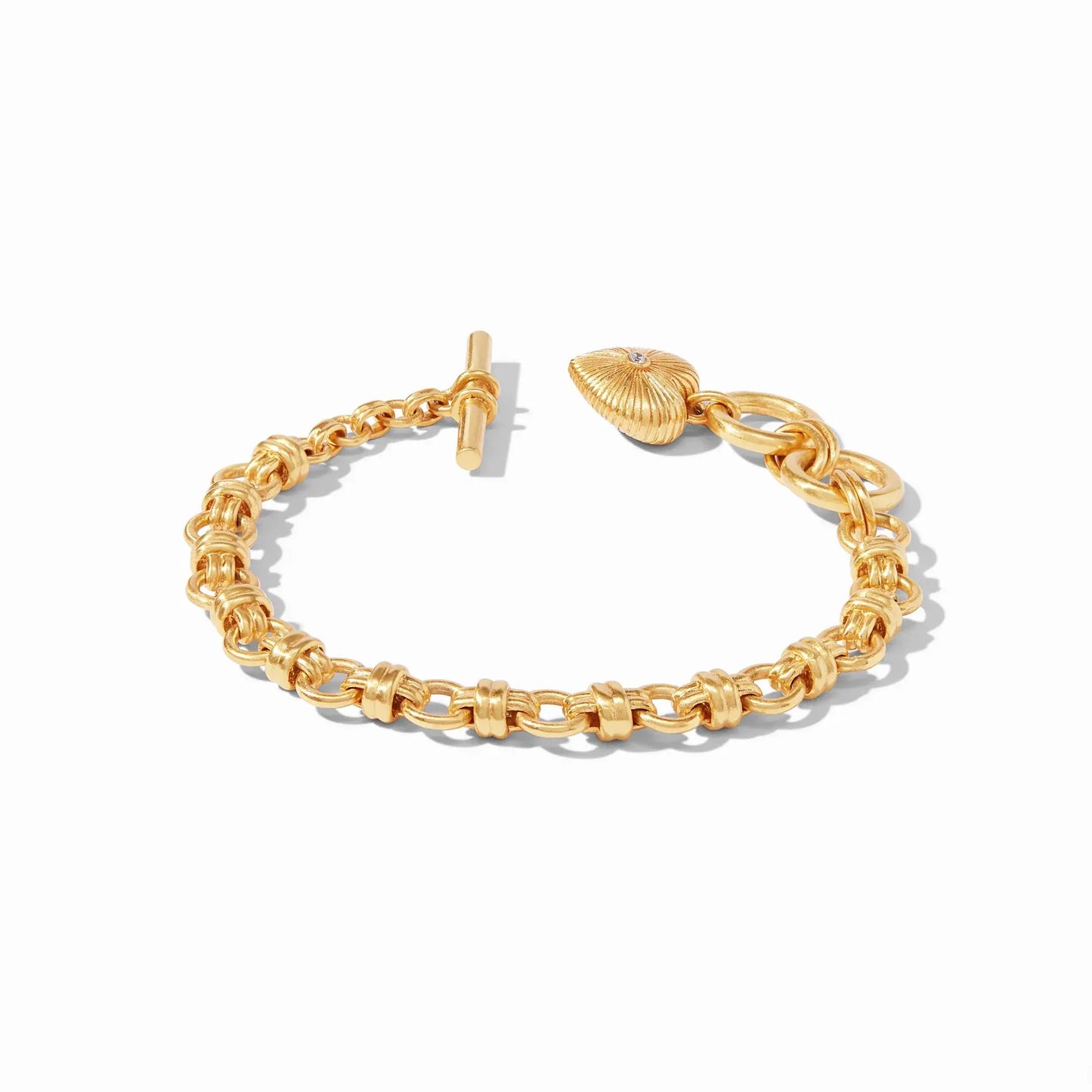 Vintage Inspired Esme Gold Heart Bracelet | Cubic Zirconia 7.5in+