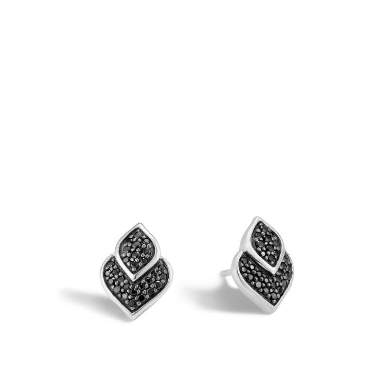 Legends Naga 13X9.5MM Stud Earrings With Black Sapphire and Black Spinel