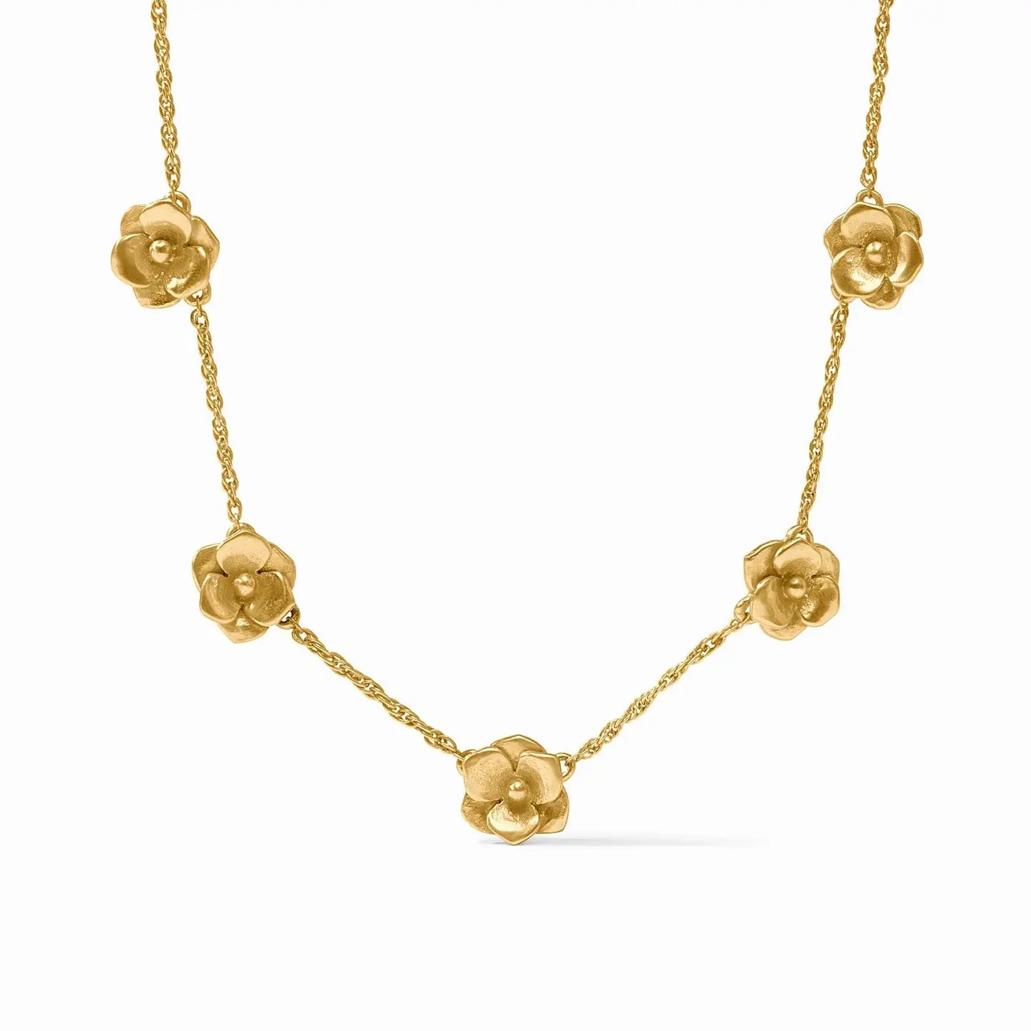 Flower Bloom Delicate Station Necklace | 16-18in