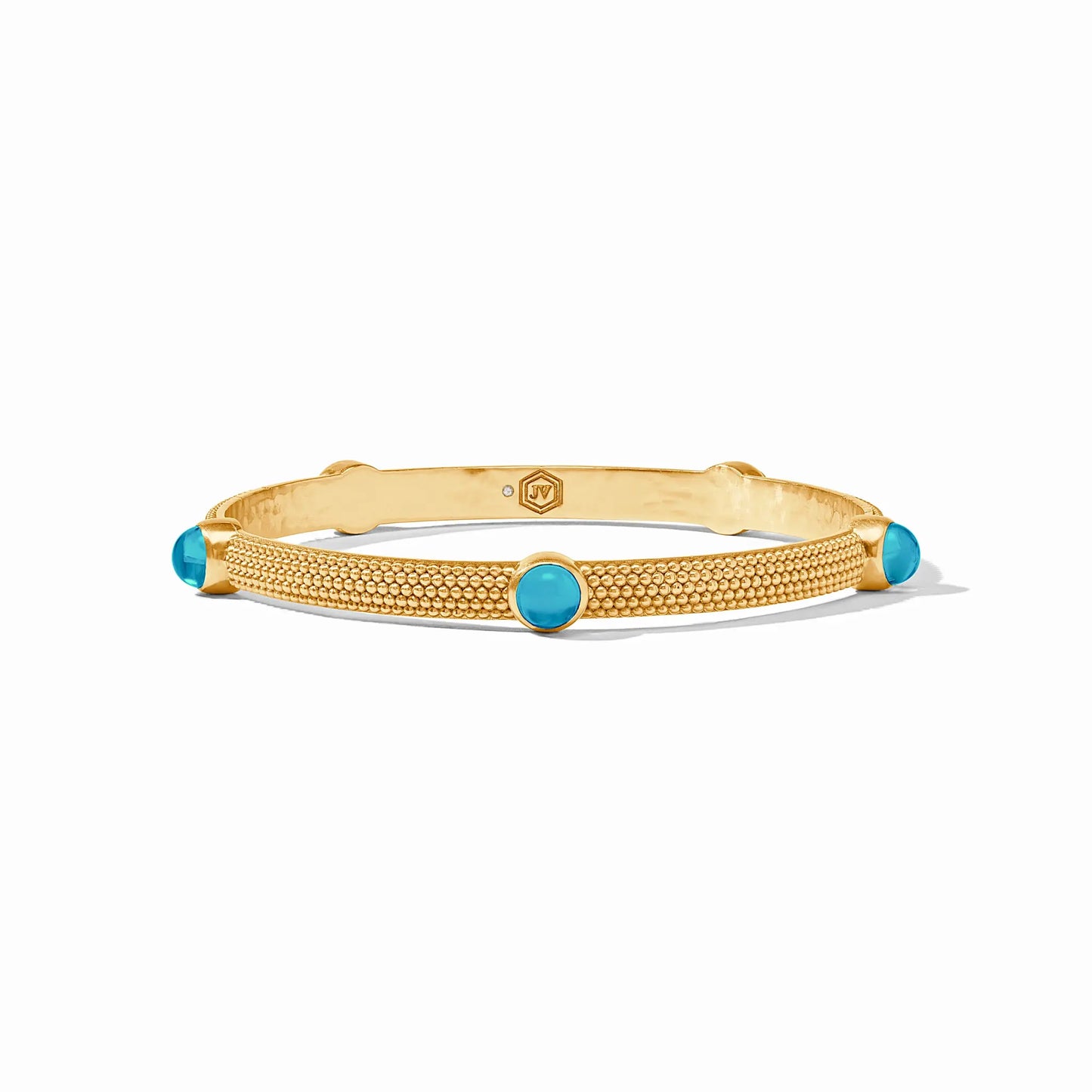 Cabochon Bangle Bracelet | Iridescent London Blue
