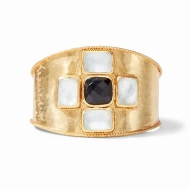 Savoy Cuff Gold Iridescent Chalcedony