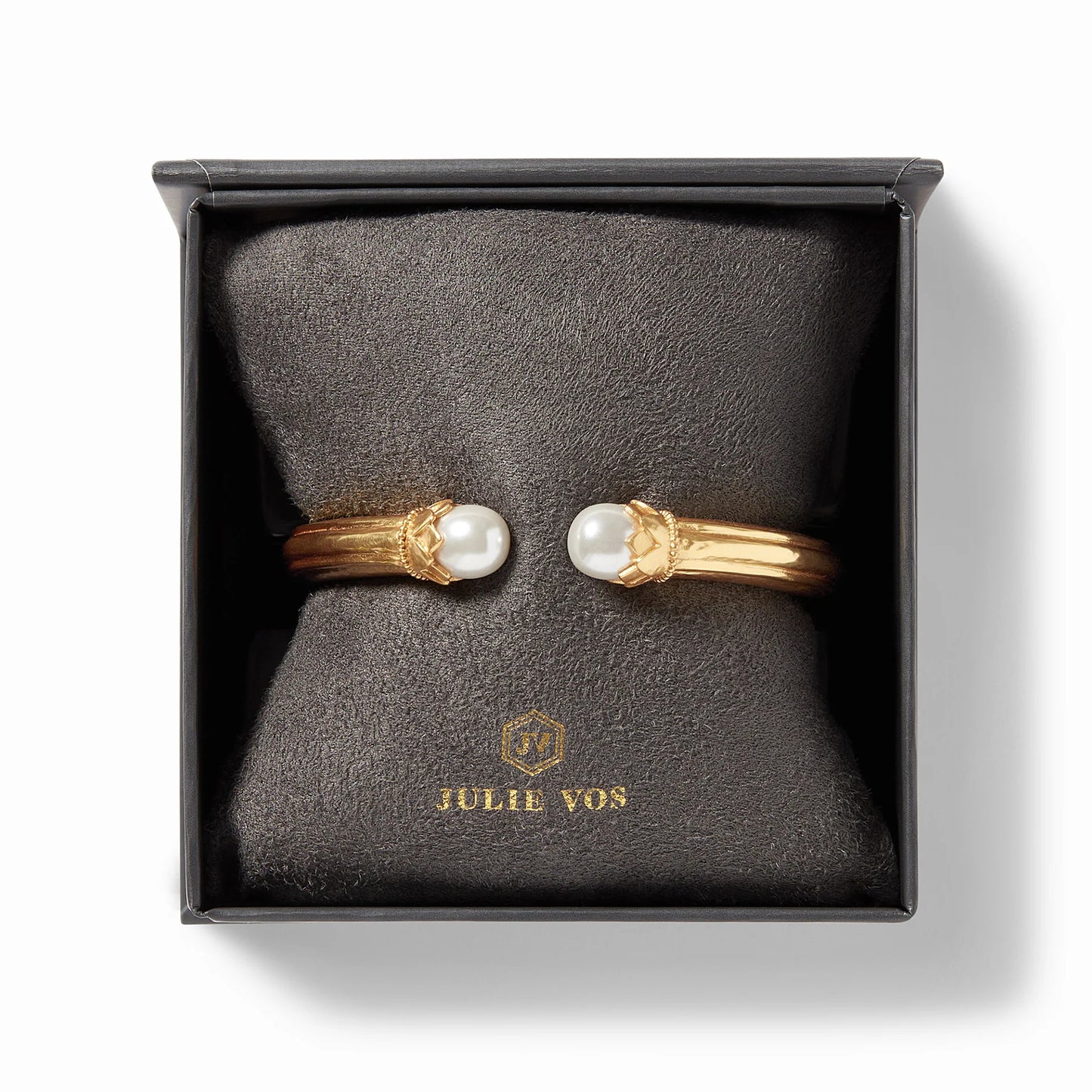 Flora Demi Gold Cuff Bracelet | Pearl