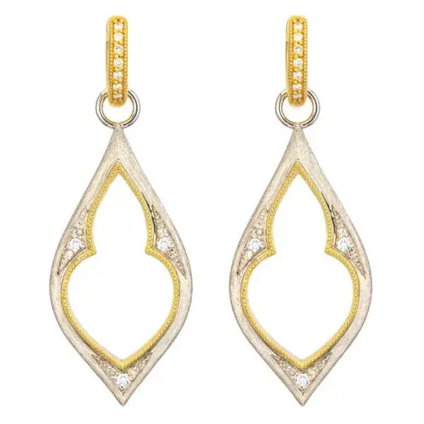 Open Moroccan Diamond Earring Charms | 18k Mixed Metal