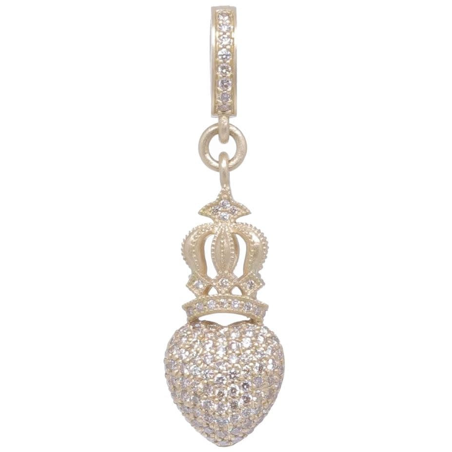 Crowned Puffy Heart Pendant