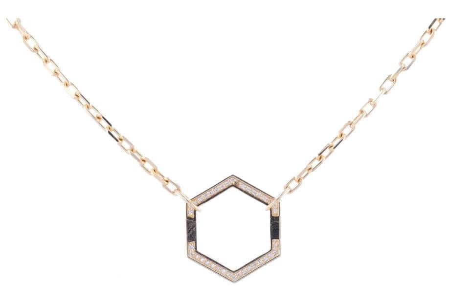 Long Box Chain + Hexagon Openable Bale + Diamonds | 18in YG