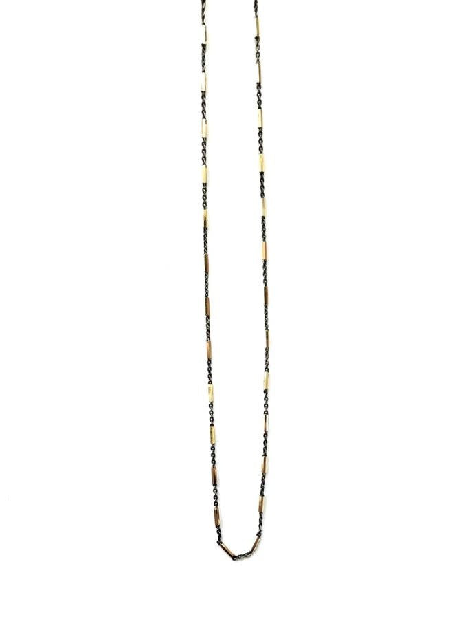 Cairo Black + Gold Sterling Silver Chain Necklace