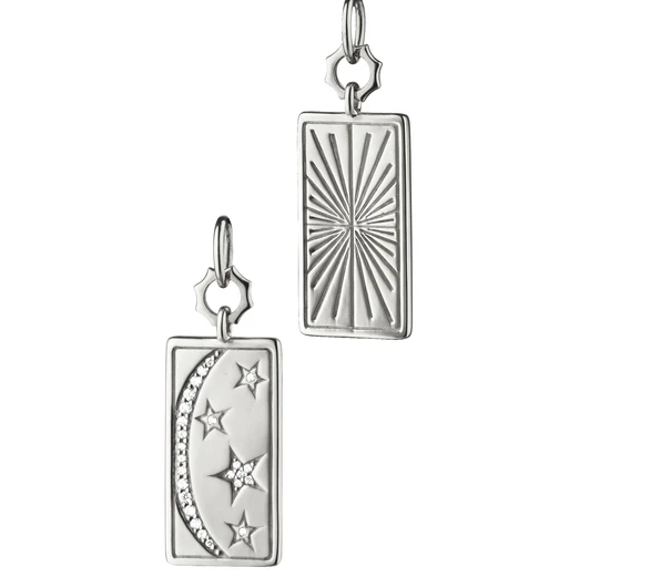 Sun, Moon, and Stars Medallion Charm with Sapphires