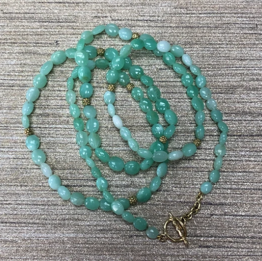 Smooth Chryso Bead Necklace