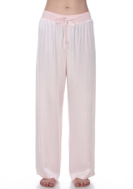 Jolie Adjustable Drawstring Rib Waistband Satin Pant