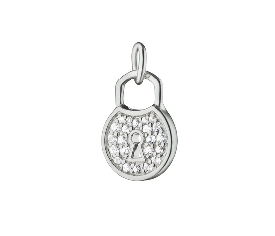Pave Round Lock Charm