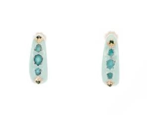 Enamel Earrings with Tourmaline + Grandidierite