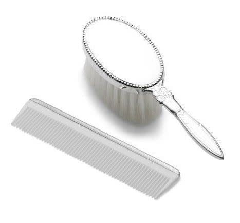 Sterling Silver Brush + Comb Set | Boy's Bead