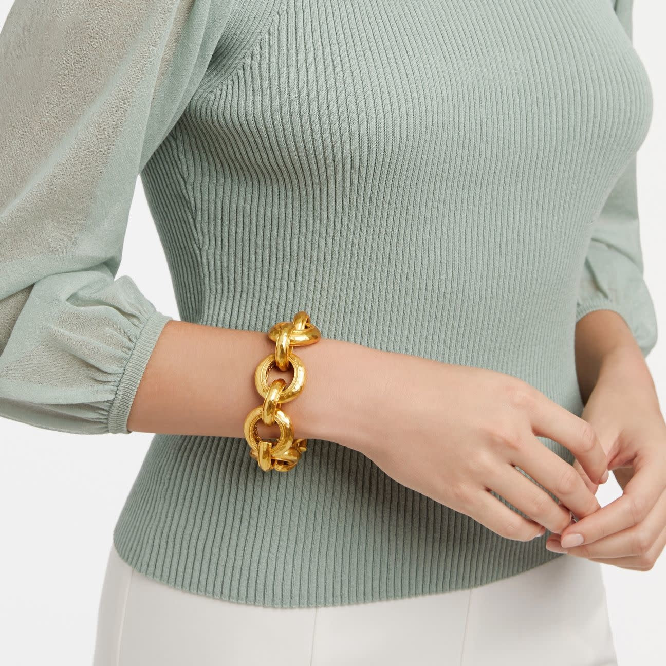 Cannes Link Gold Bracelet | 9in
