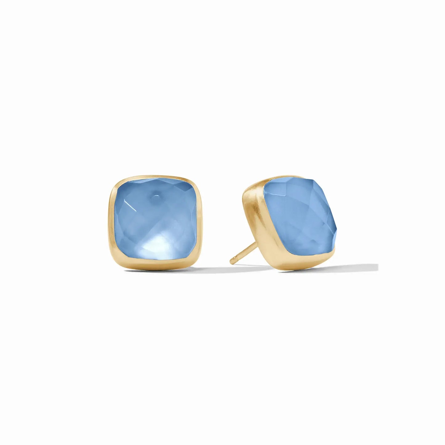 Catalina Stud Earrings | Iridescent Chalcedony Blue