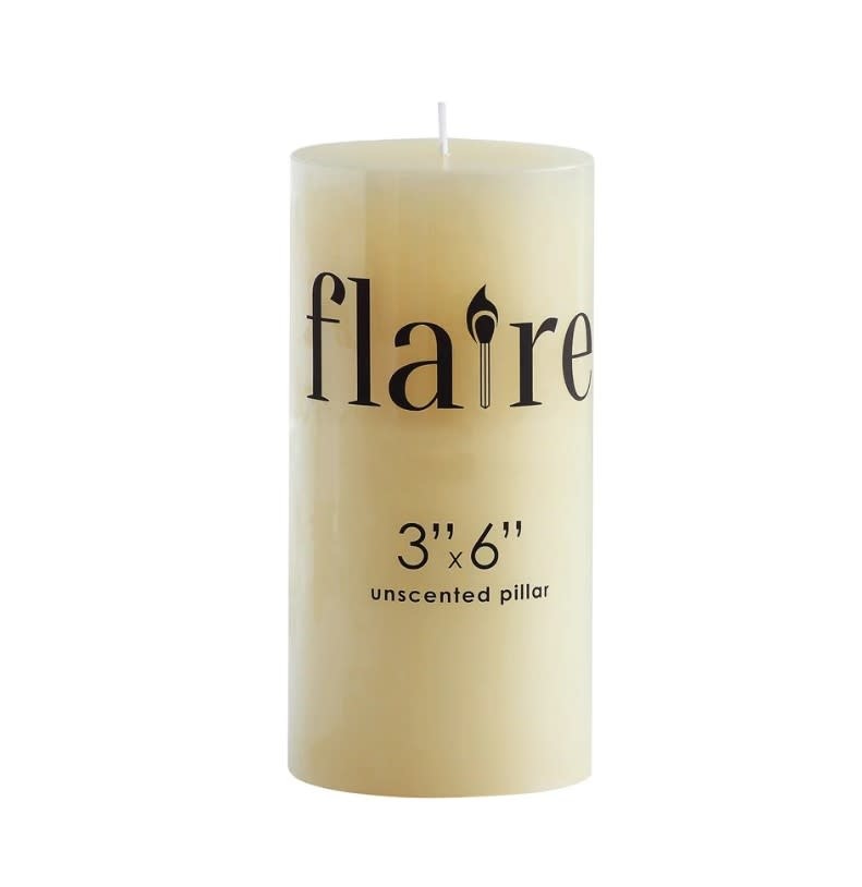 3"X6" Unscented Pillar Candle