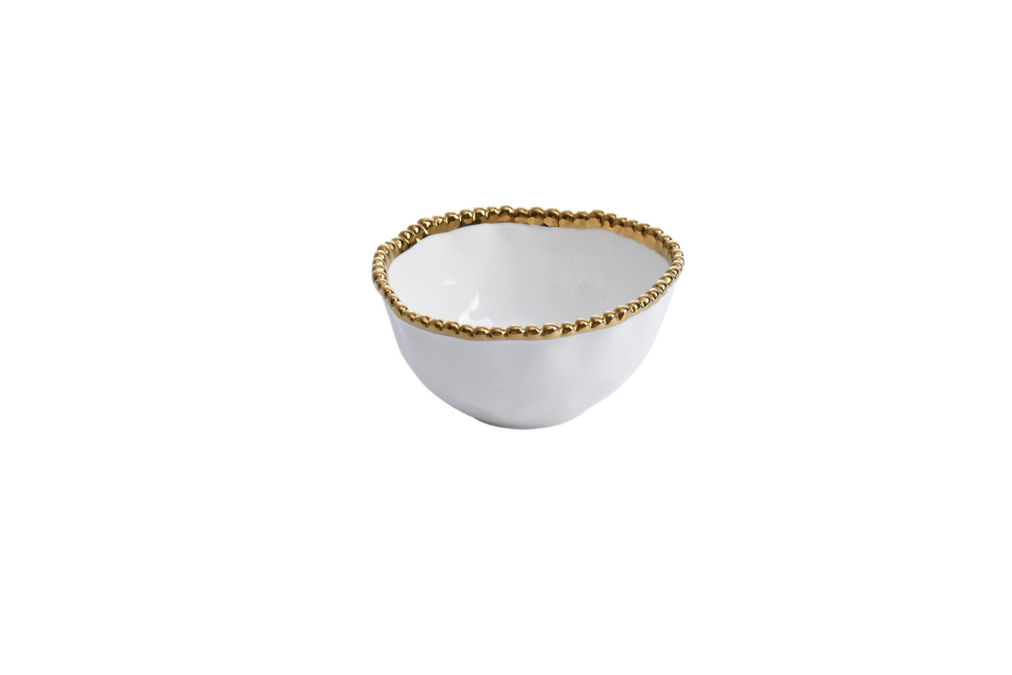 Porcelain + Gold Titanium Small Bowl | 5in