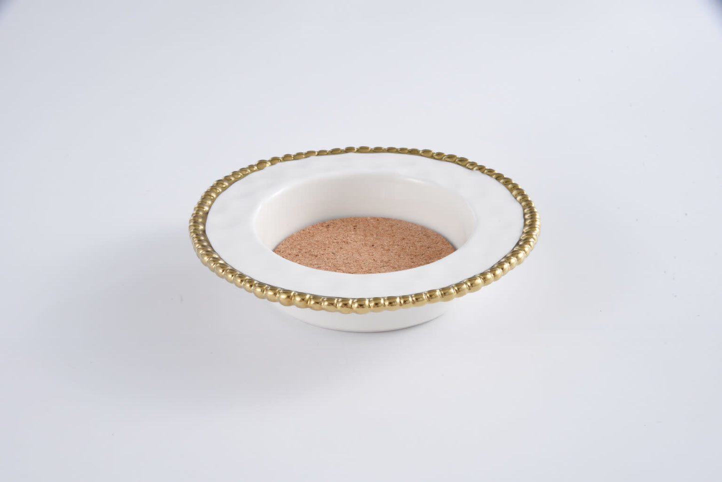Wine Bottle Coaster | White + Gold