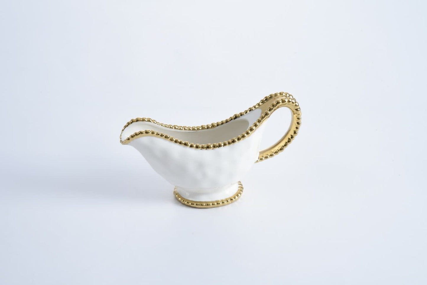 Gravy Boat | White + Gold