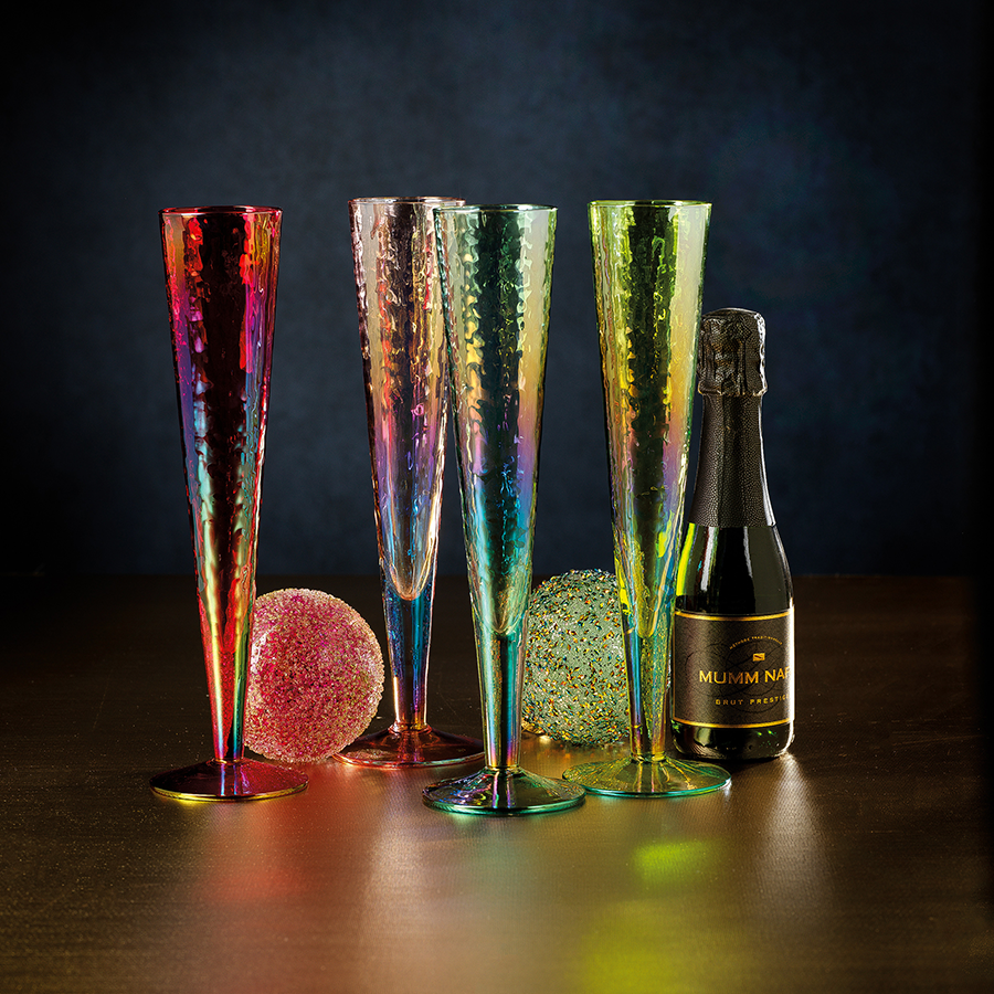 Hammered Glass Champagne Flute |