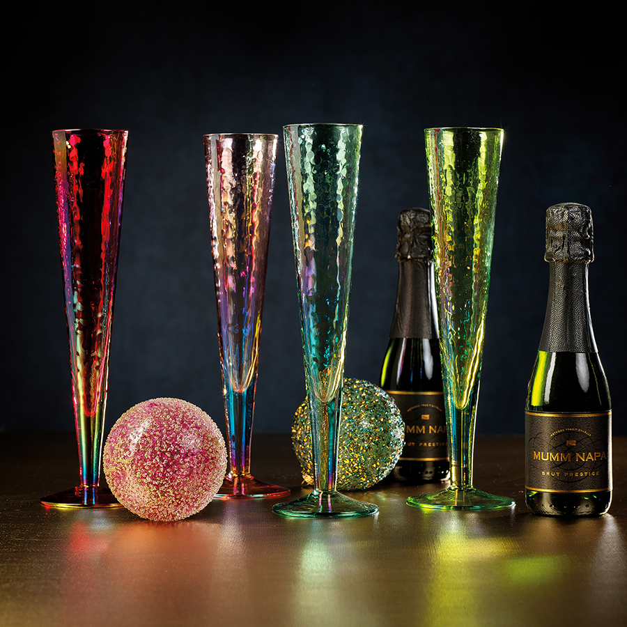 Hammered Glass Champagne Flute |
