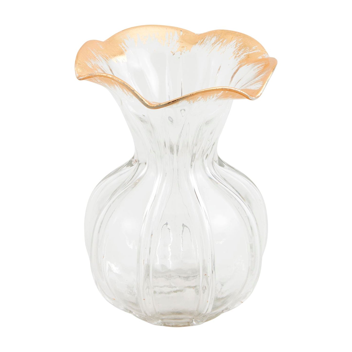 Ruffled Gold Glass Vase | LG